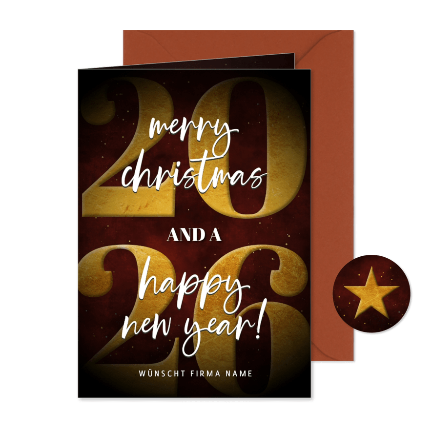 Geschäftliche Weihnachtskarte Typografie - Karteneindruck
