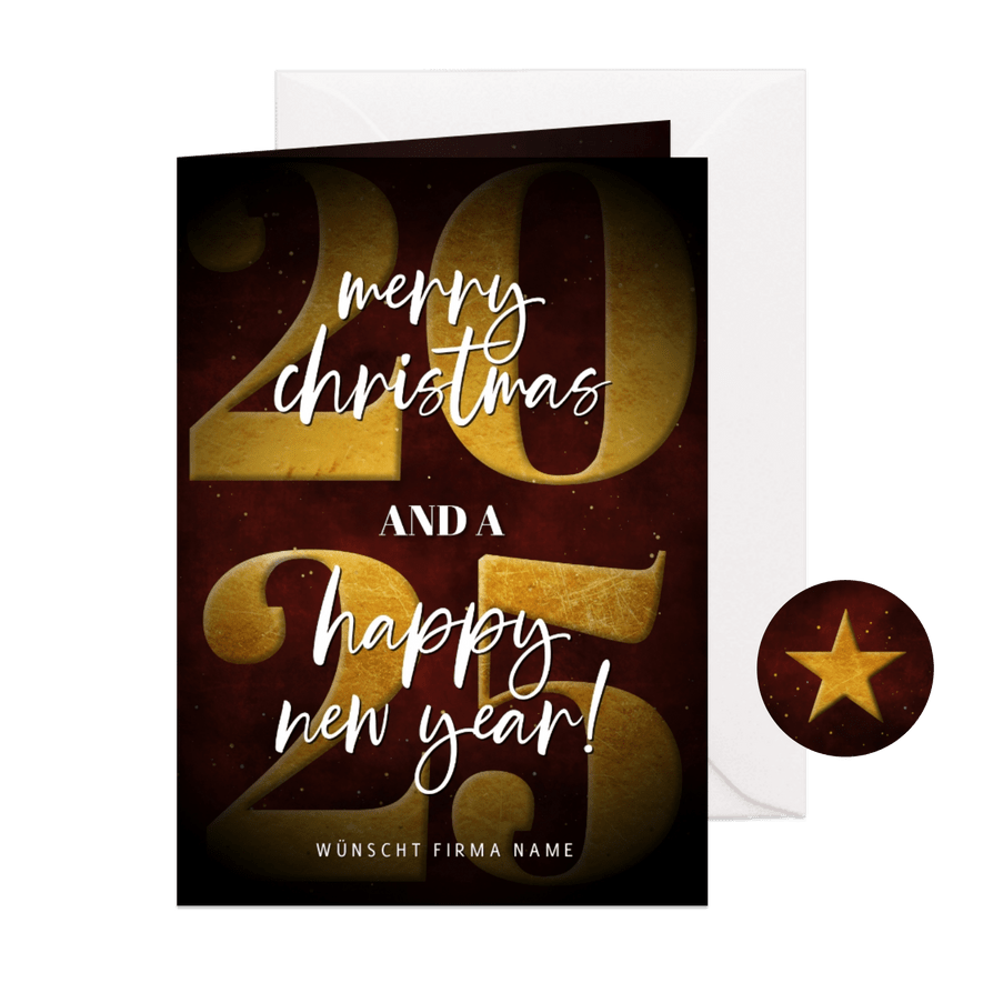 Geschäftliche Weihnachtskarte Typografie - Karteneindruck
