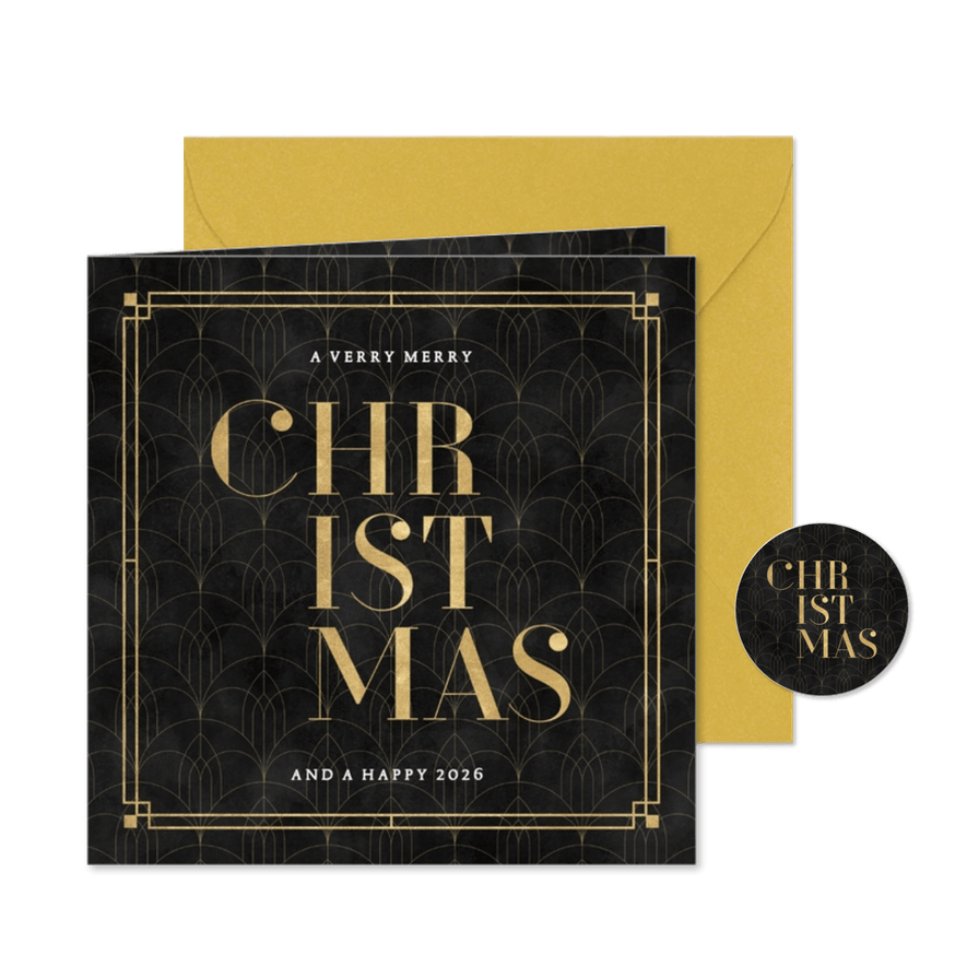 Geschäftliche Weihnachtskarte vintage Muster 'Christmas' - Karteneindruck