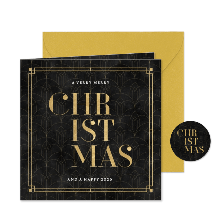 Geschäftliche Weihnachtskarte vintage Muster 'Christmas' - Karteneindruck