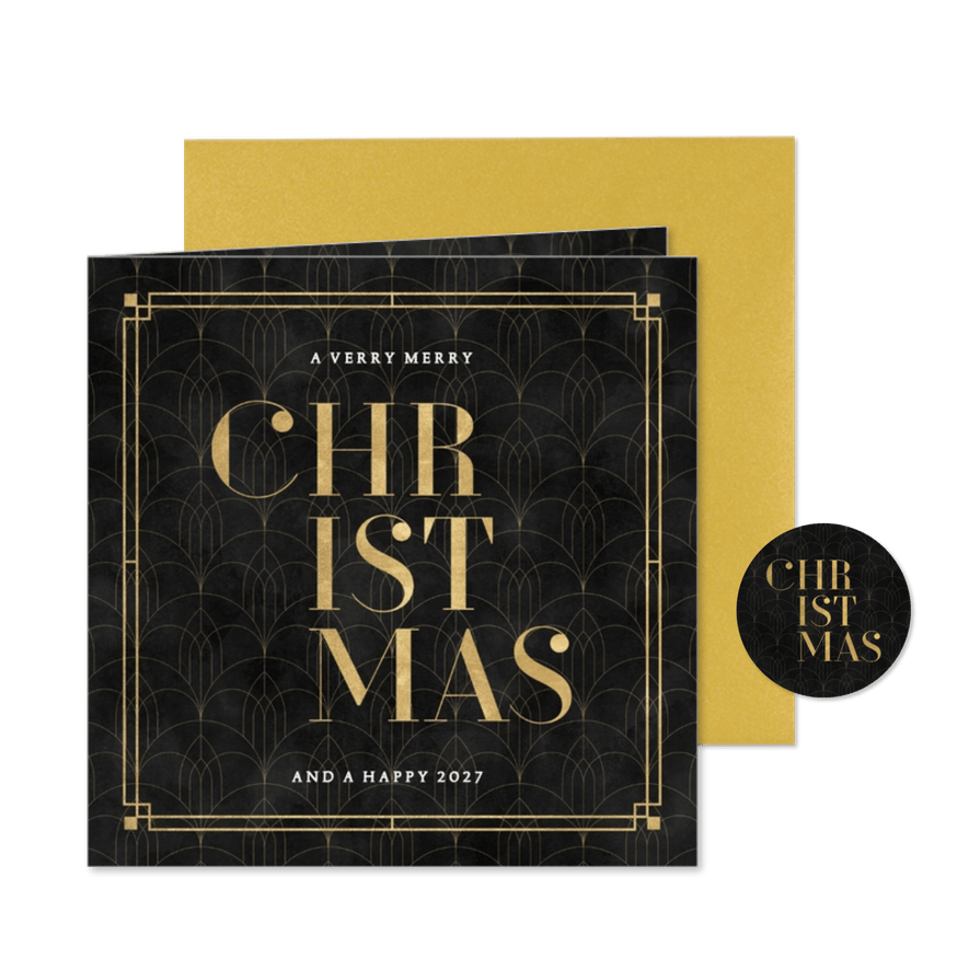 Geschäftliche Weihnachtskarte vintage Muster 'Christmas' - Karteneindruck
