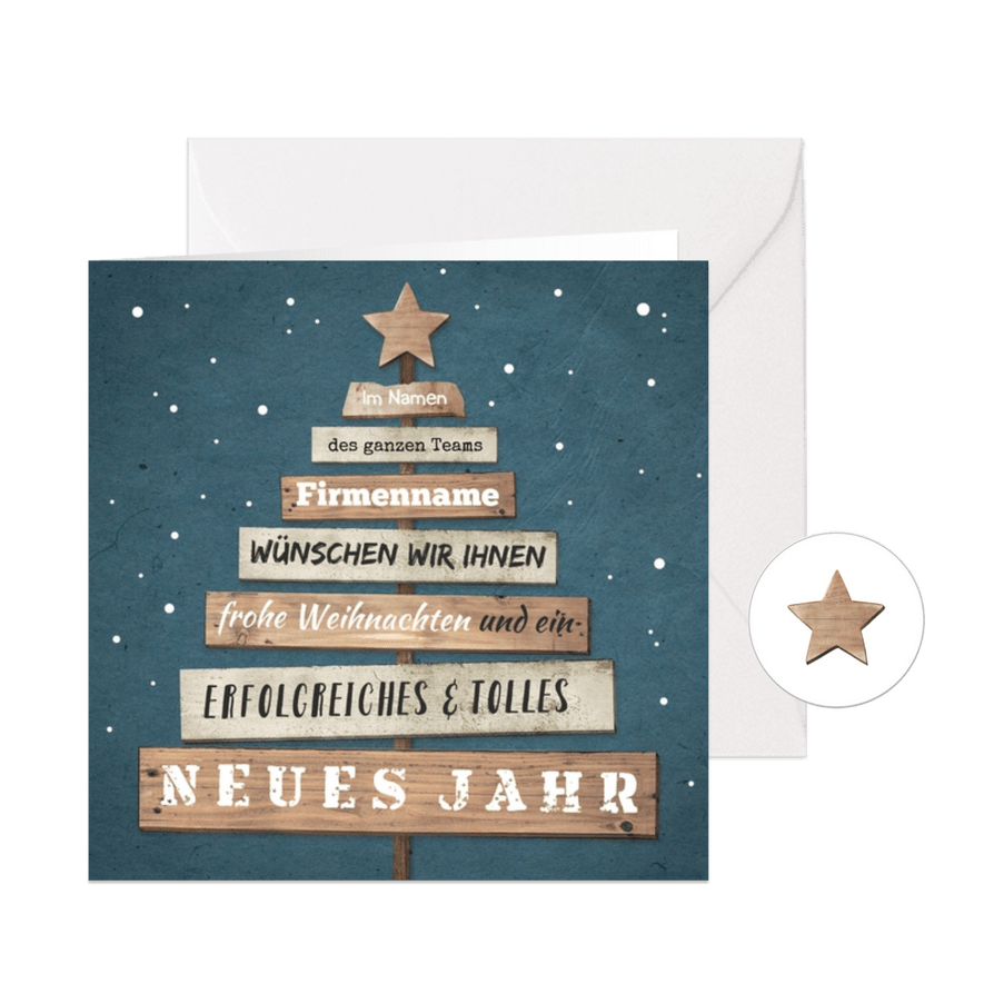 Geschäftliche Weihnachtskarte Wegweiser - Karteneindruck
