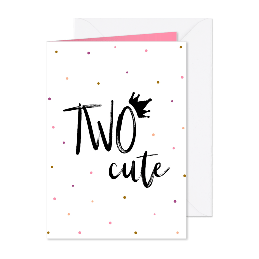Glückwunschkarte zum 2. Geburtstag 'TWO cute'  - Karteneindruck
