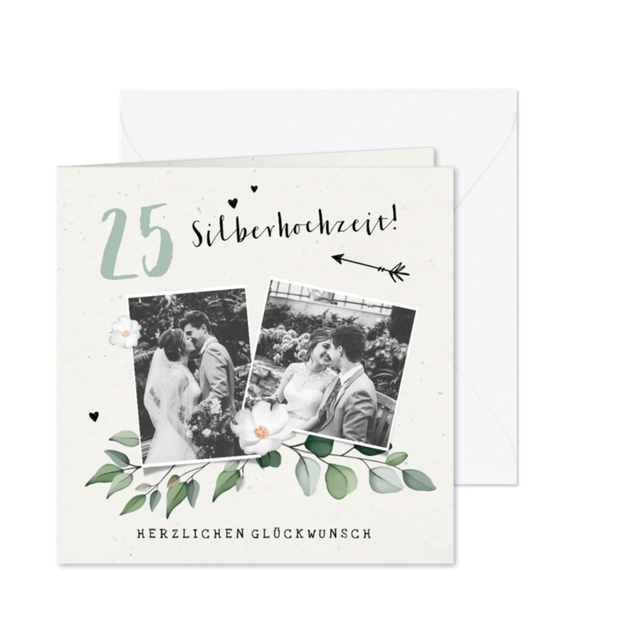 Glückwunsch Karte Silberhochzeit Fotos - Karteneindruck