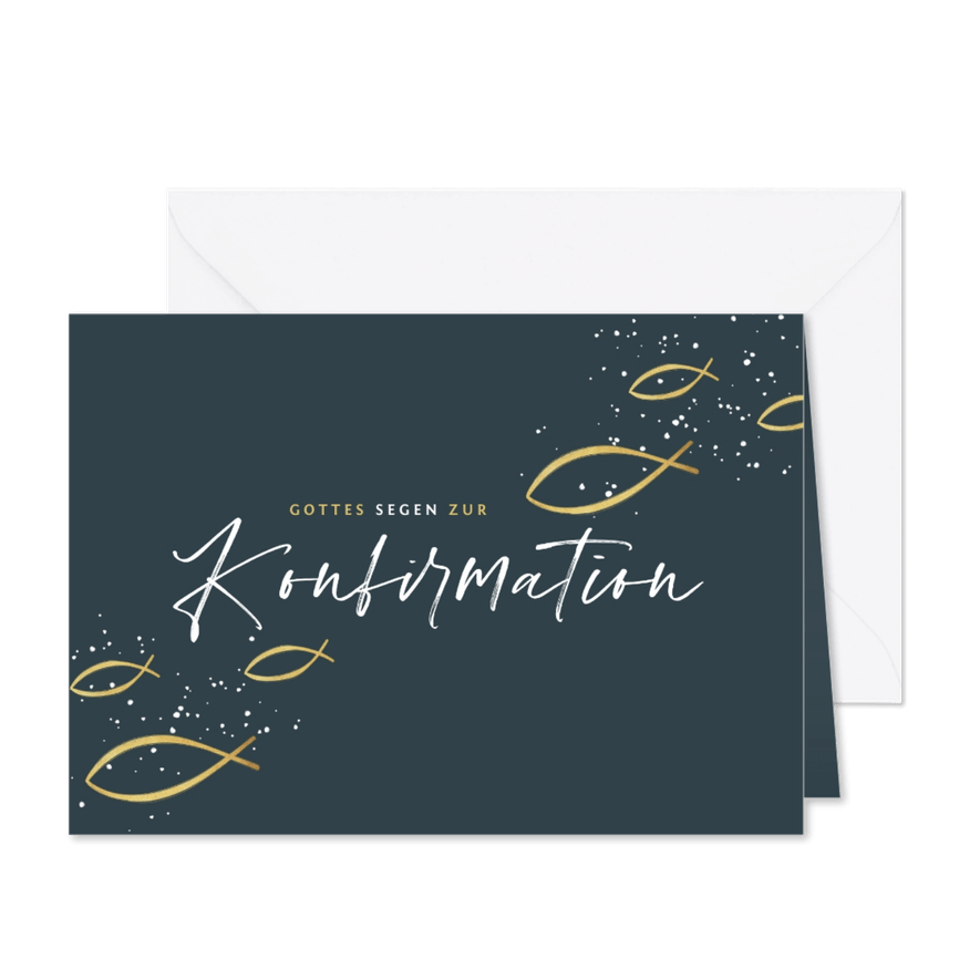 Glückwunsch-Karte zur Konfirmation Fische - Karteneindruck