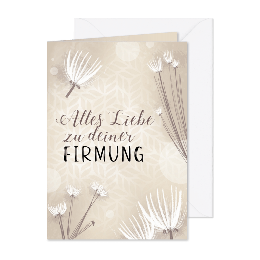 Glückwunsch zur Firmung mit Pusteblume - Karteneindruck