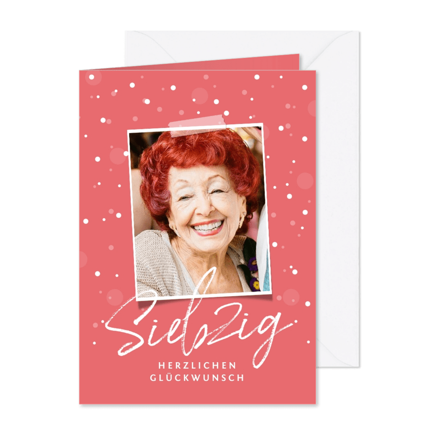 Glückwunschkarte 70. Geburtstag mit Foto - Karteneindruck