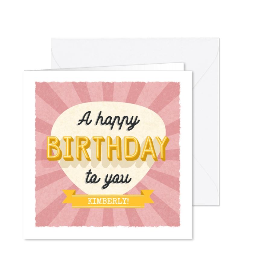 Glückwunschkarte 'A happy birthday to you' - Karteneindruck