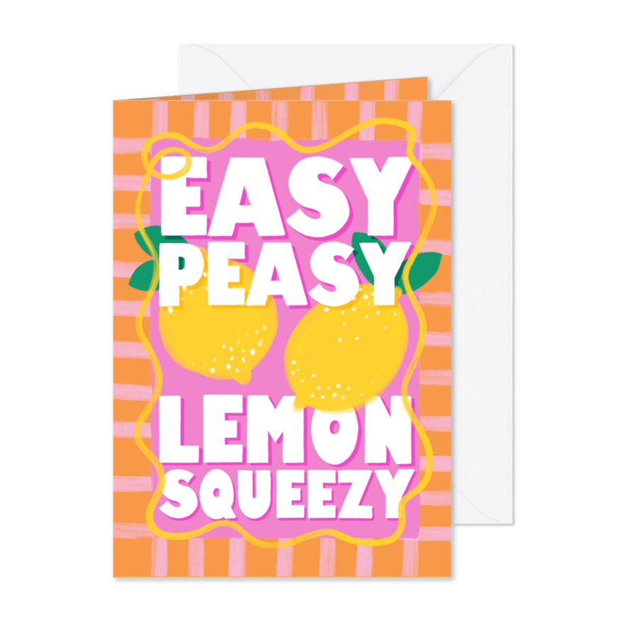 Glückwunschkarte Abi Prüfung 'Easy Peasy Lemon Squeezy' - Karteneindruck