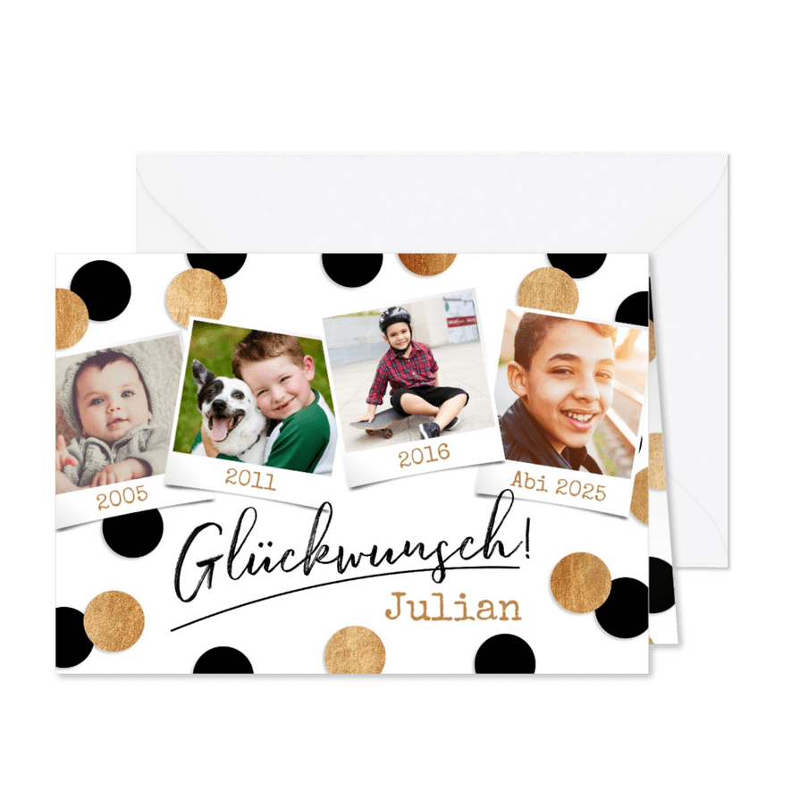 Glückwunschkarte Abitur bestanden 2025 eigene Fotos - Karteneindruck