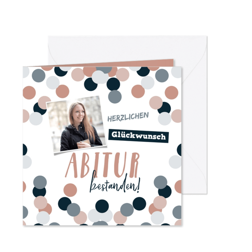 Glückwunschkarte Abitur mit Foto - Karteneindruck