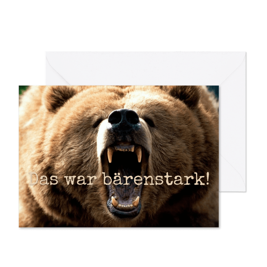Glückwunschkarte bärenstarke Leistung - Karteneindruck