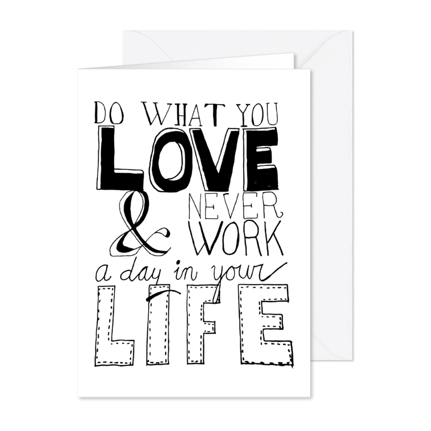 Glückwunschkarte 'Do what you love' - Karteneindruck