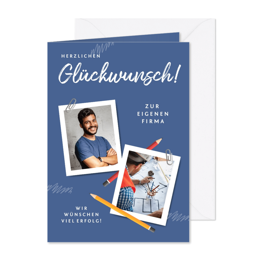 Glückwunschkarte eigene Firma Fotos - Karteneindruck