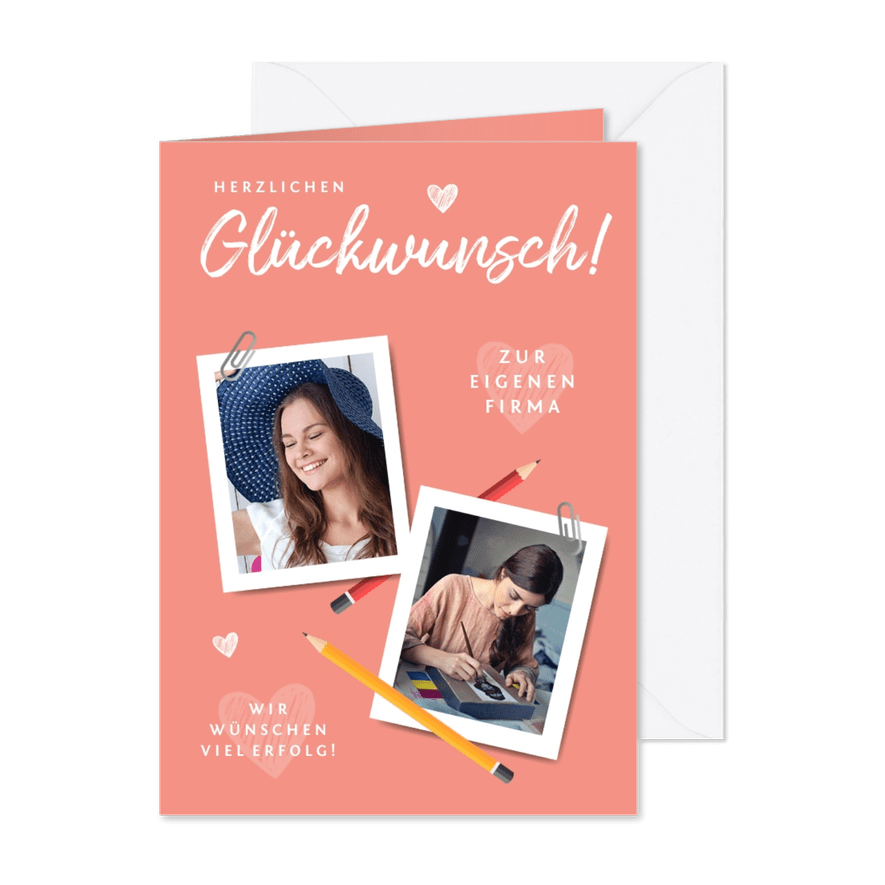 Glückwunschkarte eigene Firma mit Fotos - Karteneindruck