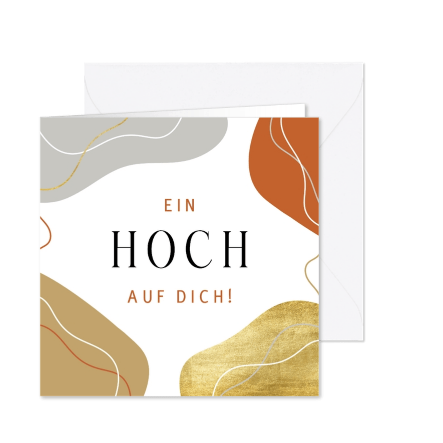 Glückwunschkarte 'Ein Hoch auf dich' - Karteneindruck