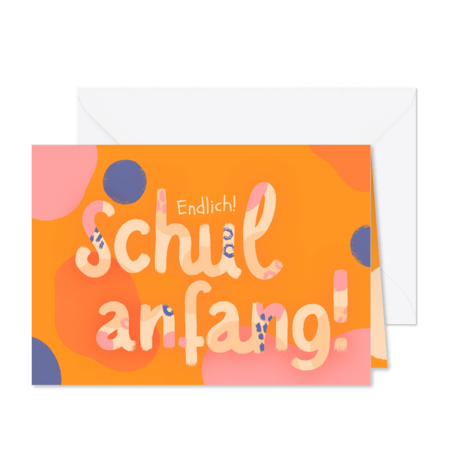 Glückwunschkarte Einschulung Lettering Schulanfang - Karteneindruck
