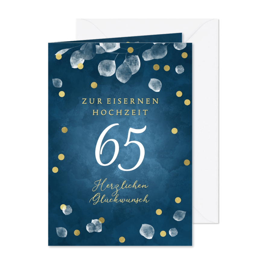 Glückwunschkarte Eiserne Hochzeit - Karteneindruck