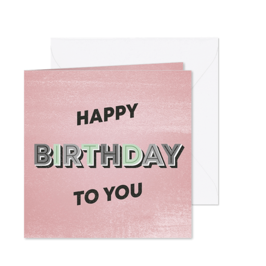 Glückwunschkarte Frau happy birthday to you retro - Karteneindruck