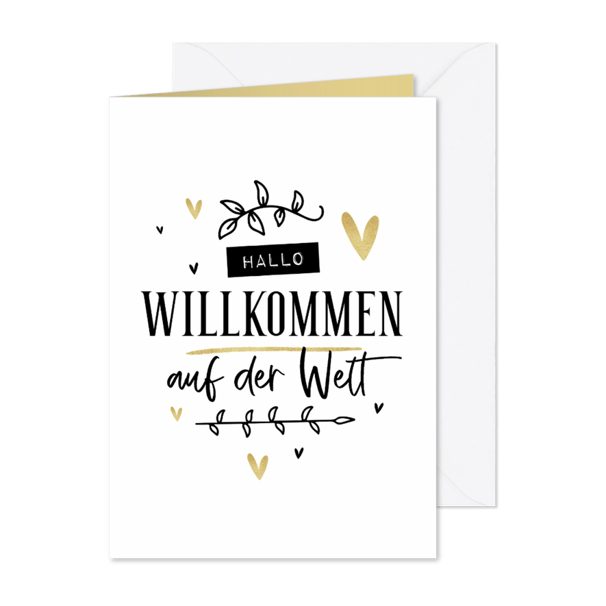 Glückwunschkarte Geburt Willkommen - Karteneindruck