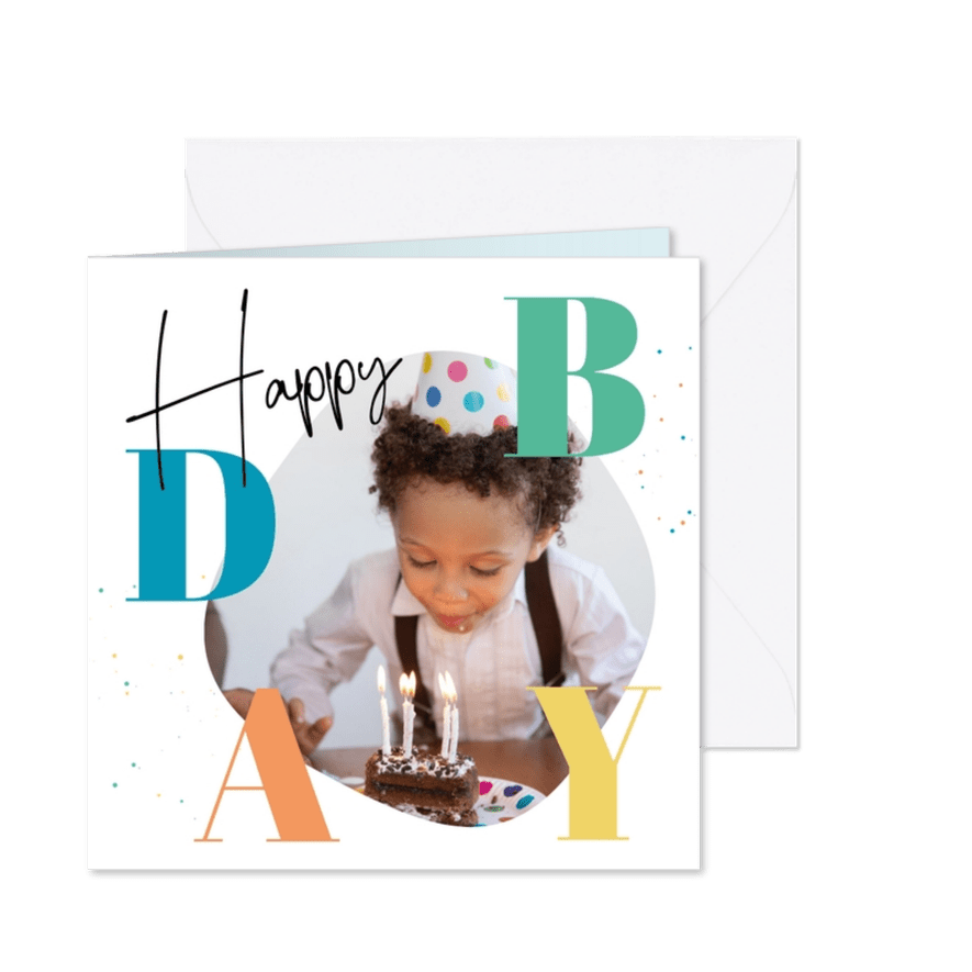 Glückwunschkarte Geburtstag Foto & BDAY - Karteneindruck