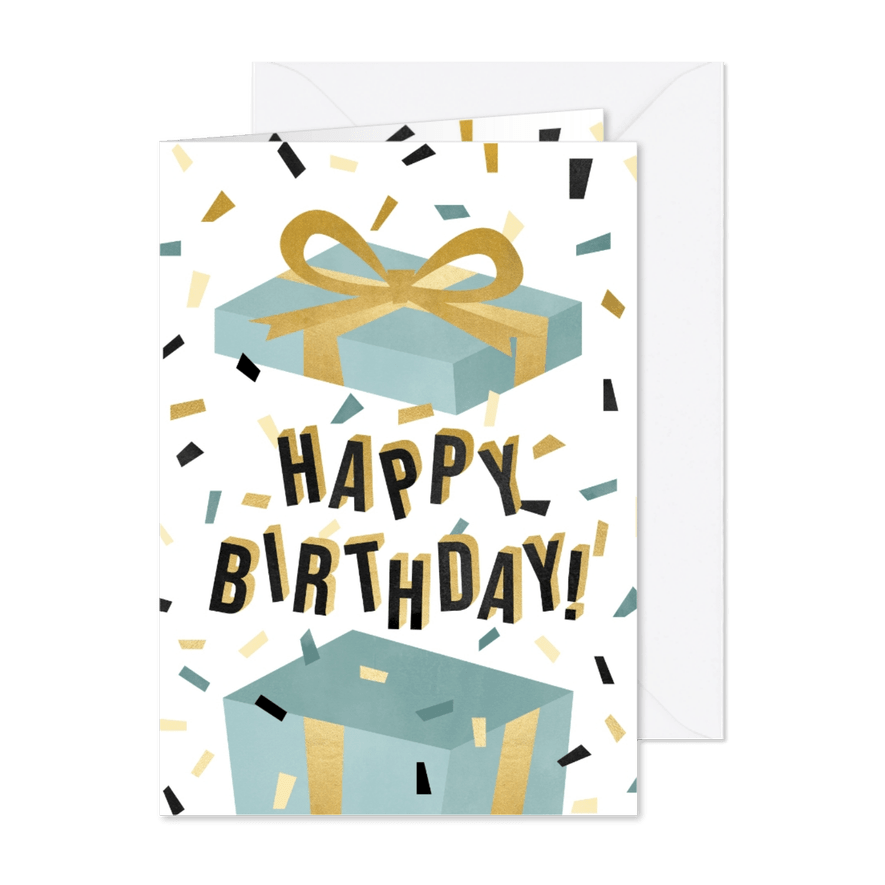 Glückwunschkarte Geschenk zum Geburtstag - Karteneindruck