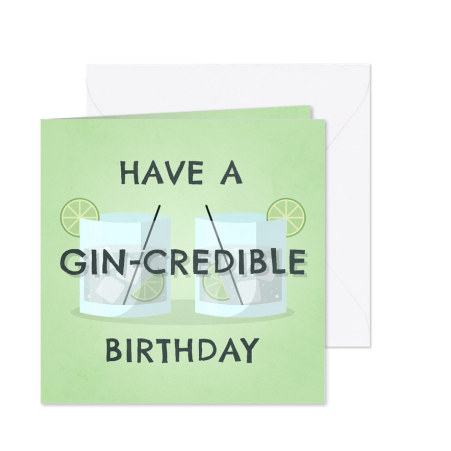 Glückwunschkarte Gin-credible birthday - Karteneindruck