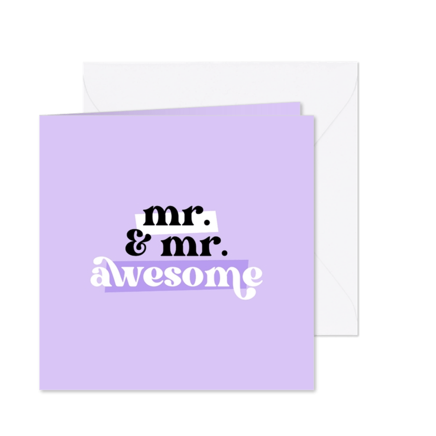 Glückwunschkarte Hochzeit 'Mr. & Mr. Awesome' - Karteneindruck