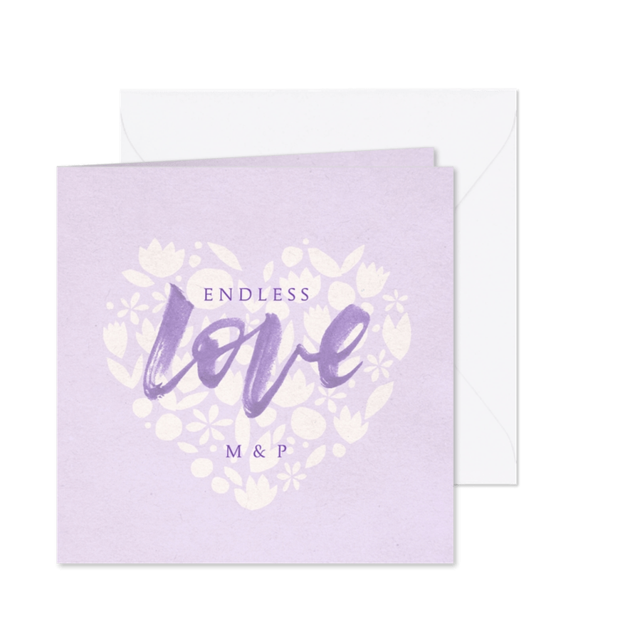 Glückwunschkarte Hochzeit Papercut und Lettering - Karteneindruck