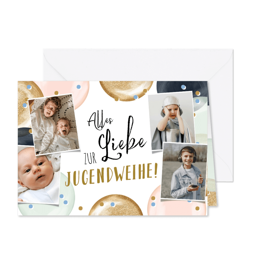 Glückwunschkarte Jugendweihe Fotocollage - Karteneindruck