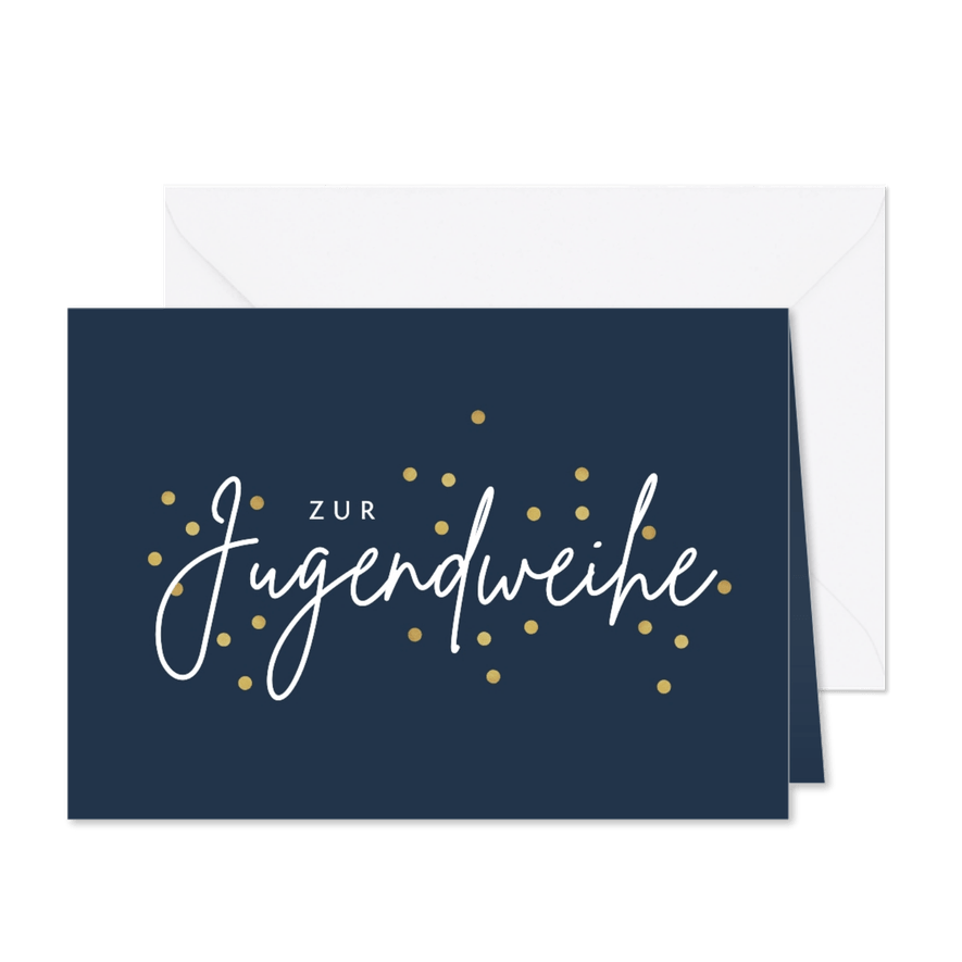 Glückwunschkarte Jugendweihe Konfetti - Karteneindruck