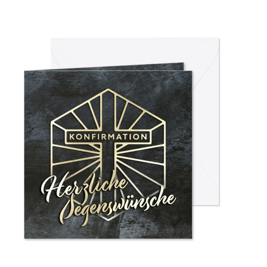 Glückwunschkarte Konfirmation geometrisch - Karteneindruck