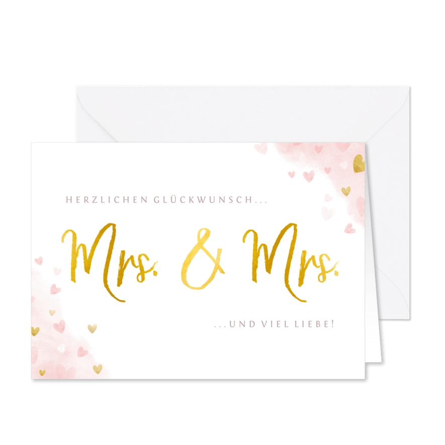 Glückwunschkarte Lesbenhochzeit Mrs. & Mrs. - Karteneindruck