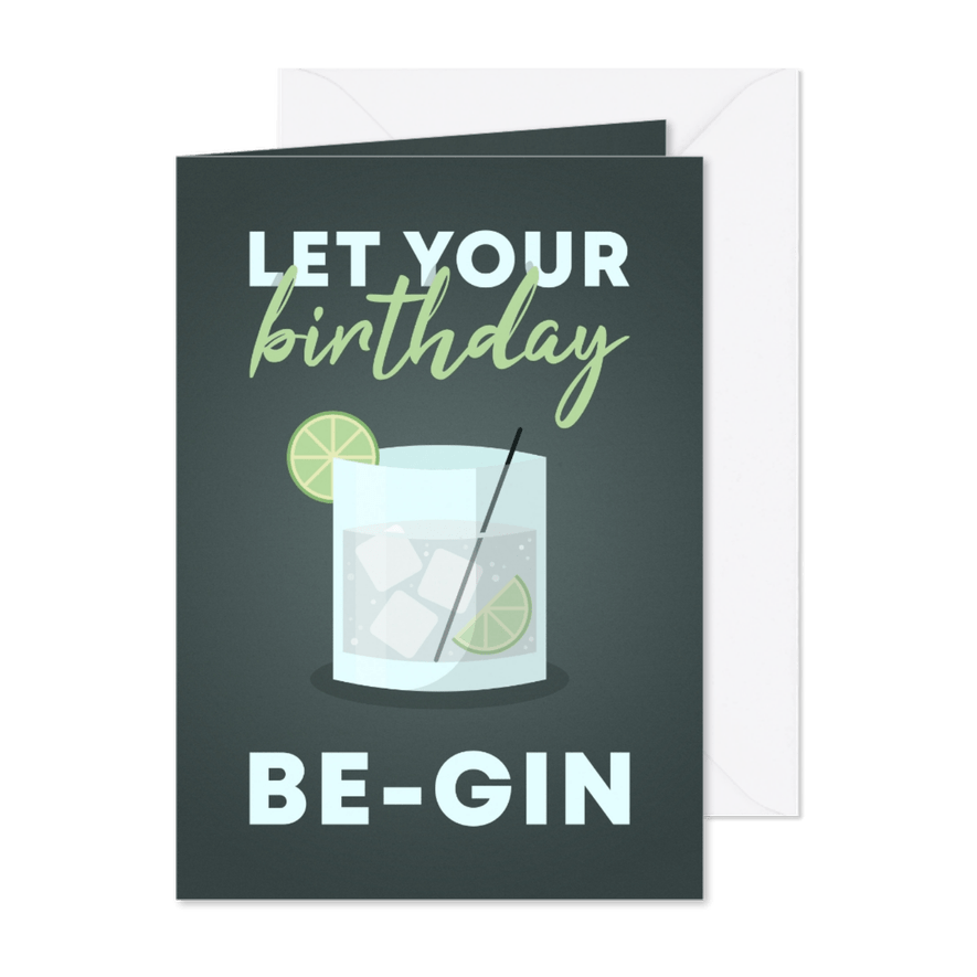 Glückwunschkarte 'let your birthday be-gin' - Karteneindruck