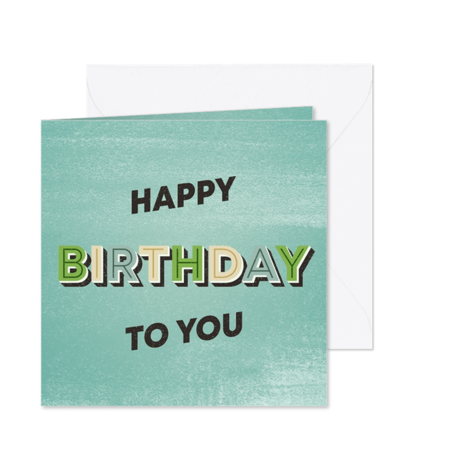 Glückwunschkarte Mann happy birthday to you retro - Karteneindruck