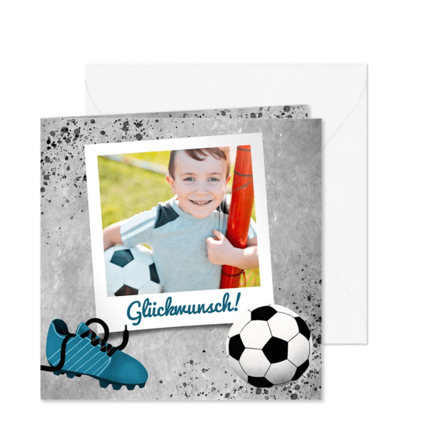 Glückwunschkarte mit Foto für Fußballfan - Karteneindruck