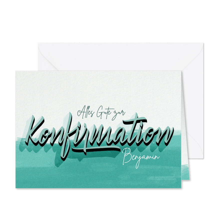 Glückwunschkarte mit Handlettering zur Konfirmation - Karteneindruck