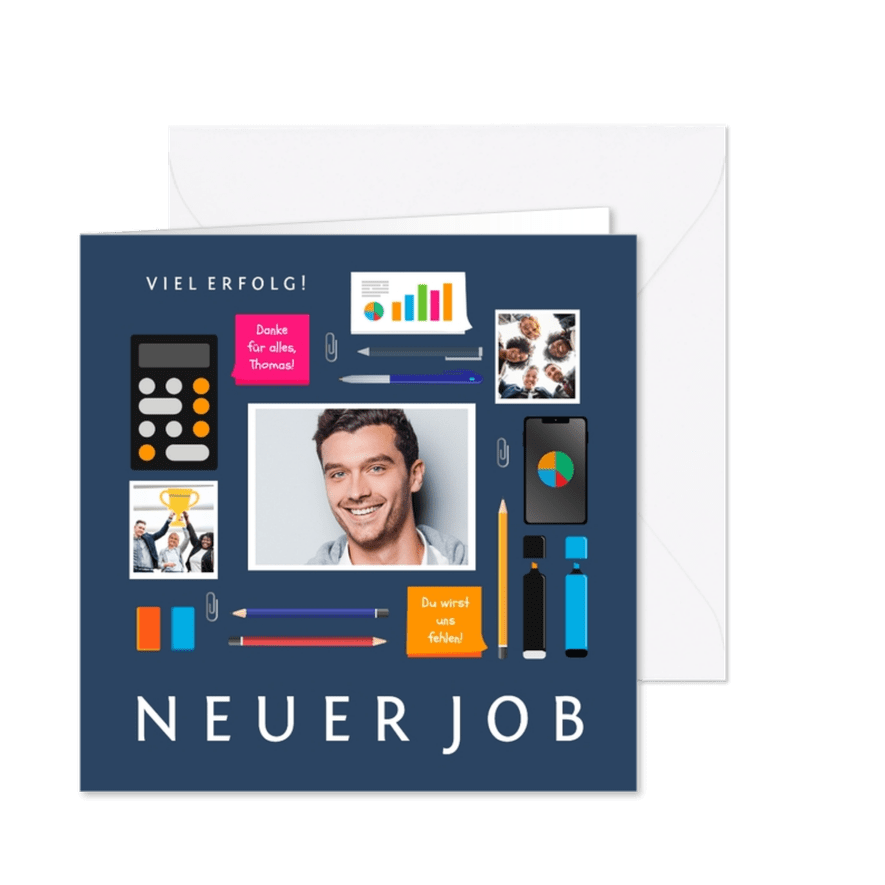 Glückwunschkarte neuer Job eigene Fotos - Karteneindruck