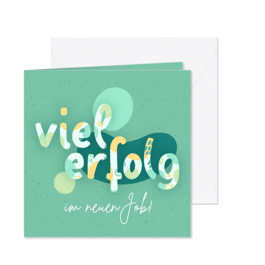 Glückwunschkarte Neuer Job Lettering Viel Erfolg - Karteneindruck