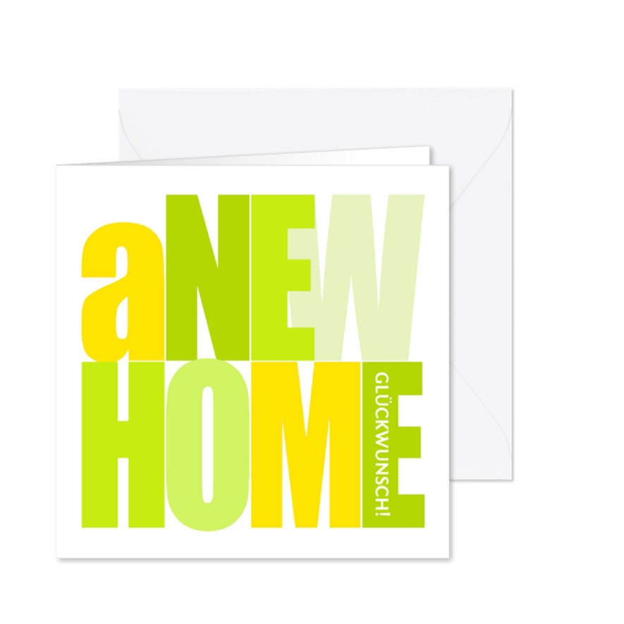 Glückwunschkarte New Home - Karteneindruck