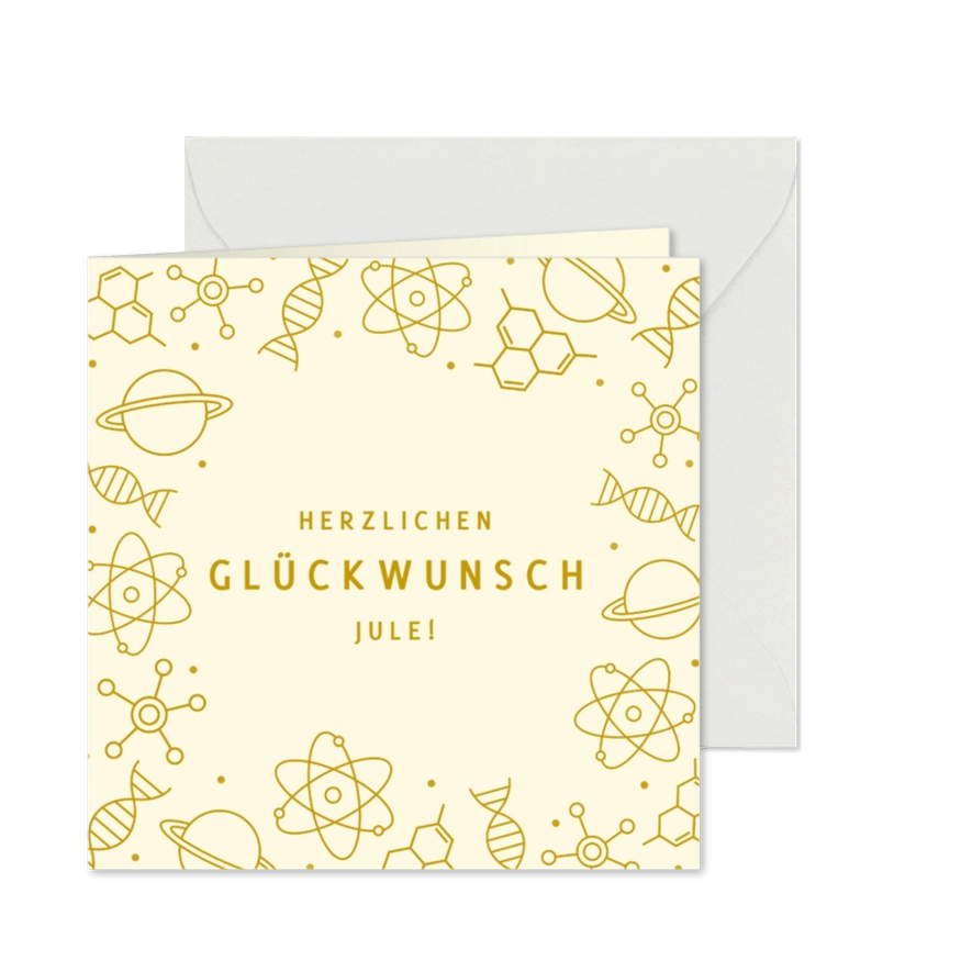 Glückwunschkarte Prüfung Naturwissenschaften - Karteneindruck