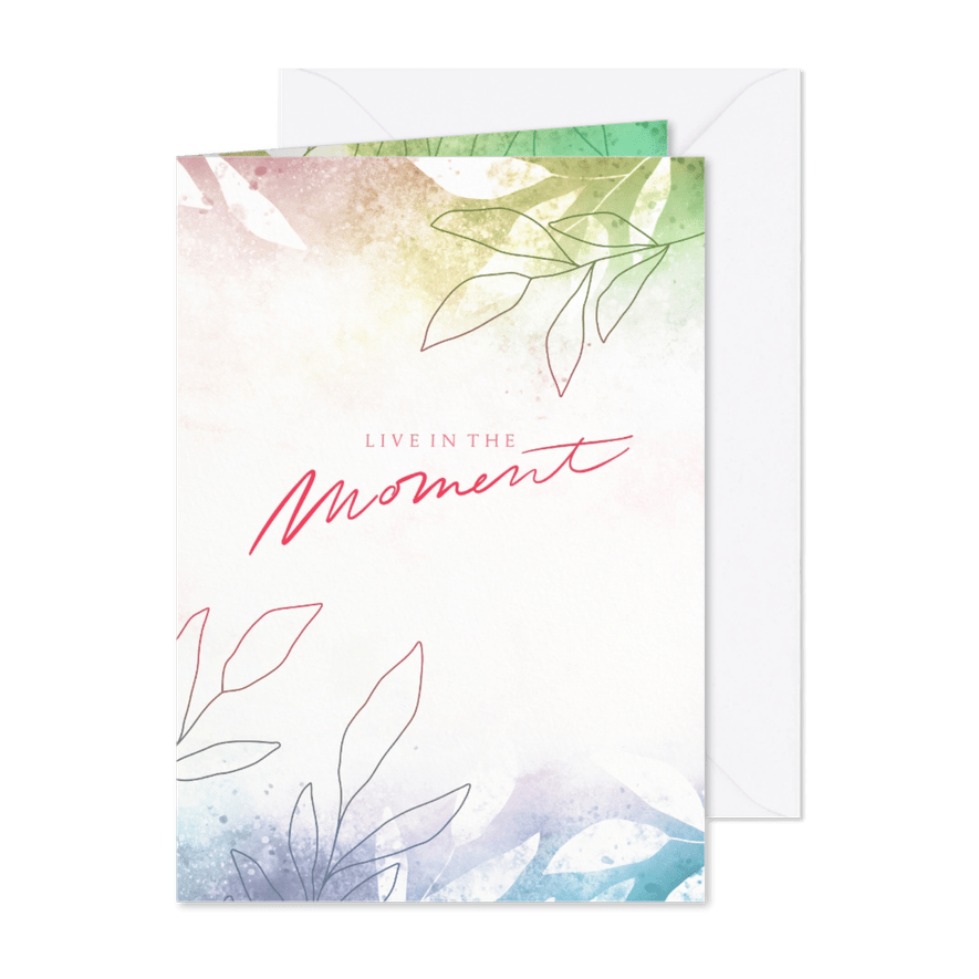 Glückwunschkarte Rente 'Live in the Moment' - Karteneindruck