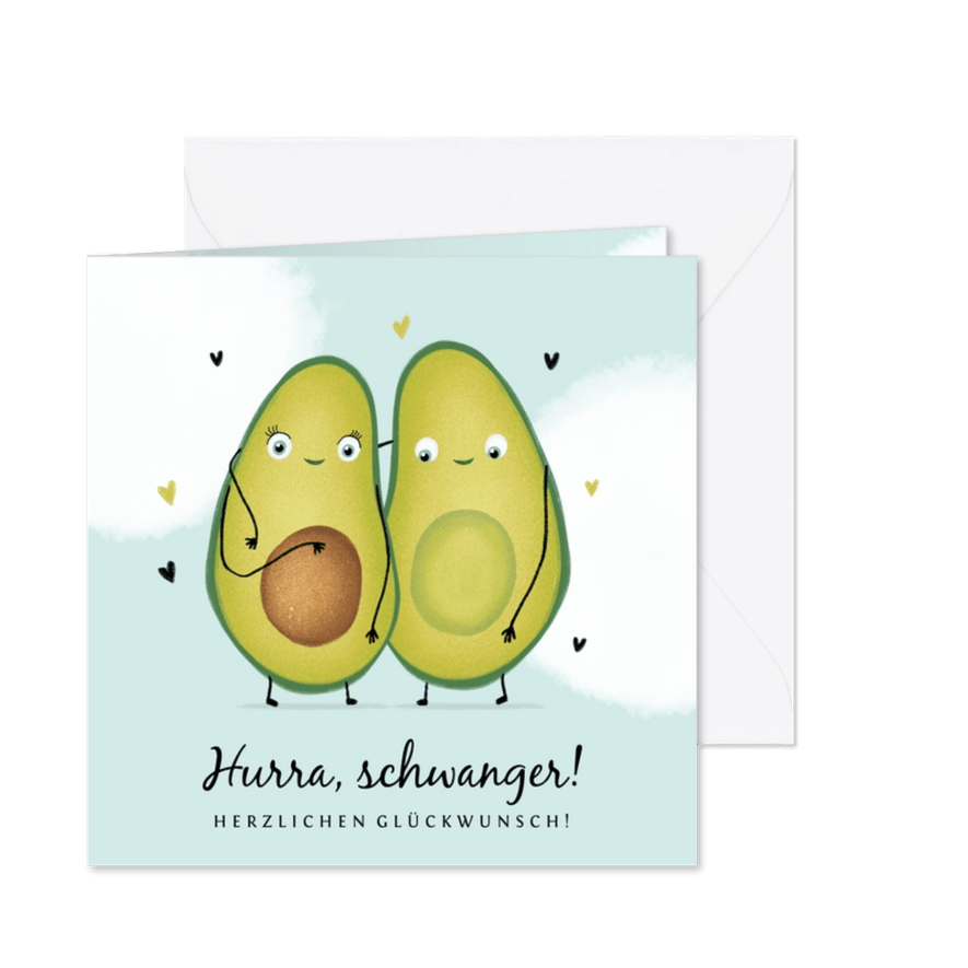 Glückwunschkarte schwanger Avocado - Karteneindruck