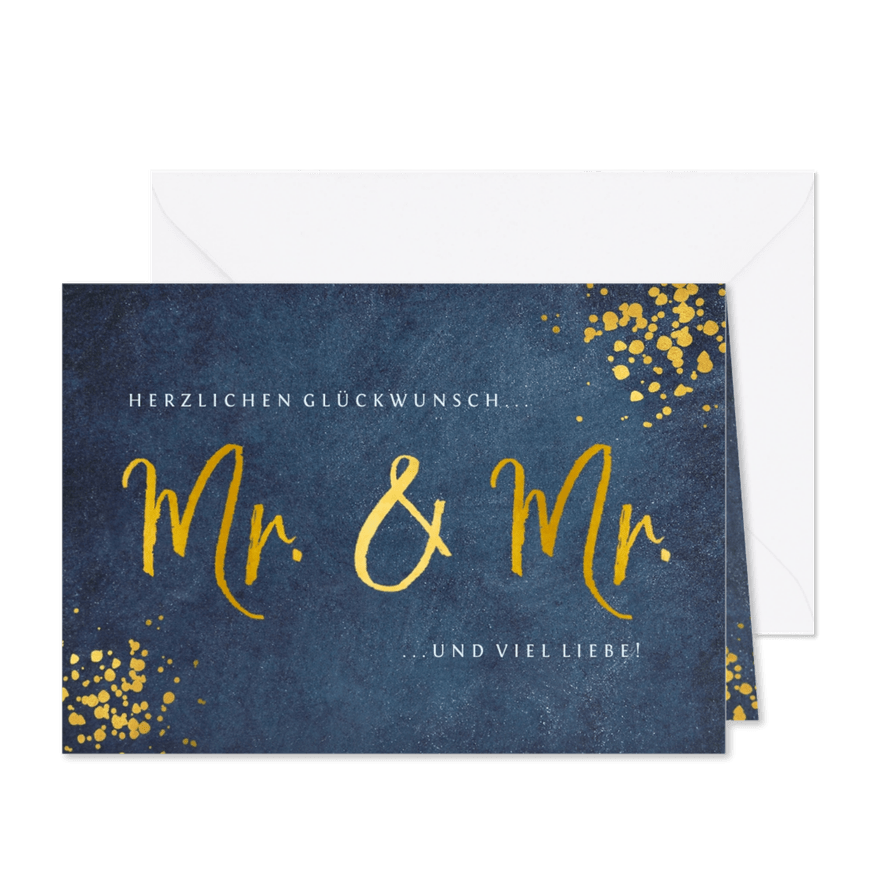 Glückwunschkarte Schwulenhochzeit Mr. & Mr. - Karteneindruck