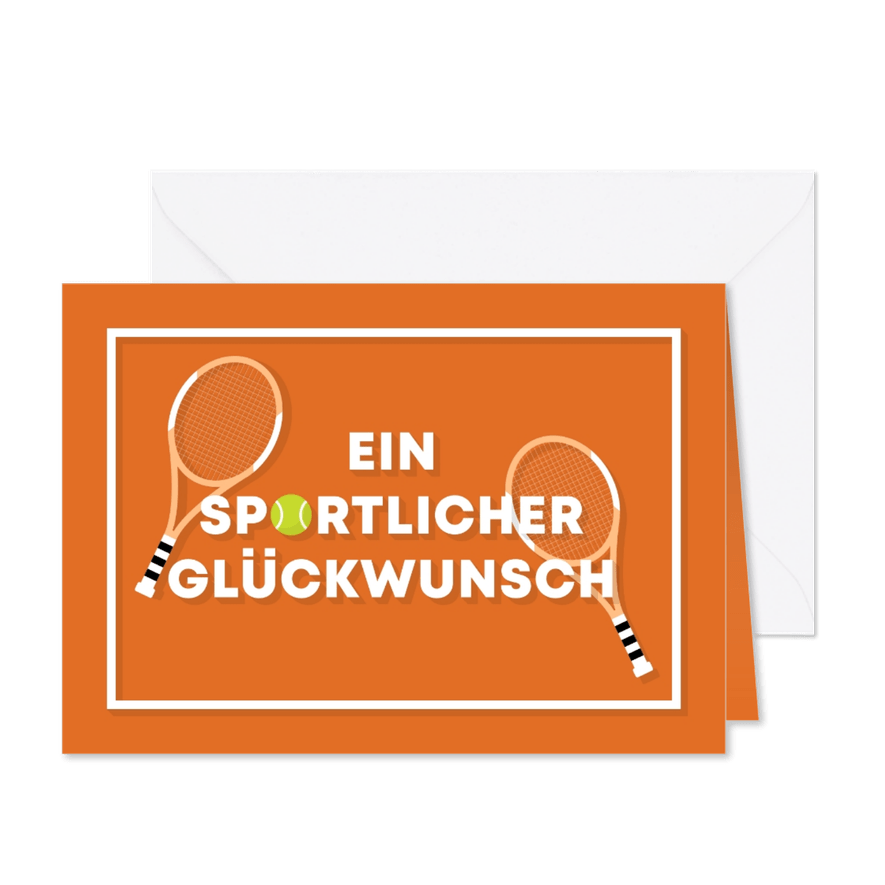 Glückwunschkarte Tennis - Karteneindruck