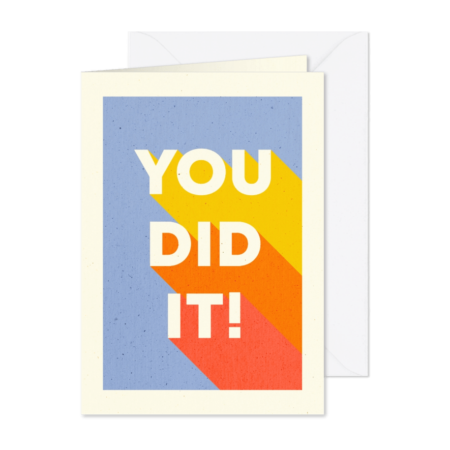 Glückwunschkarte 'You did it' bunt - Karteneindruck
