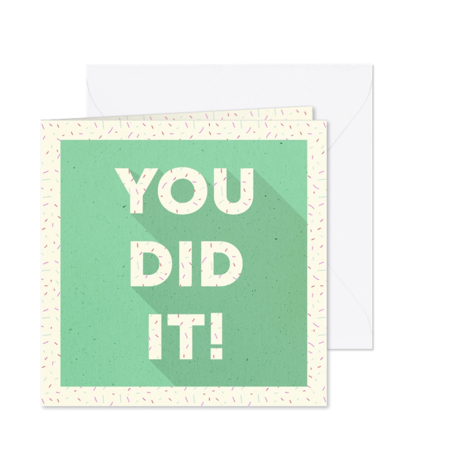 Glückwunschkarte 'You did it' grün - Karteneindruck
