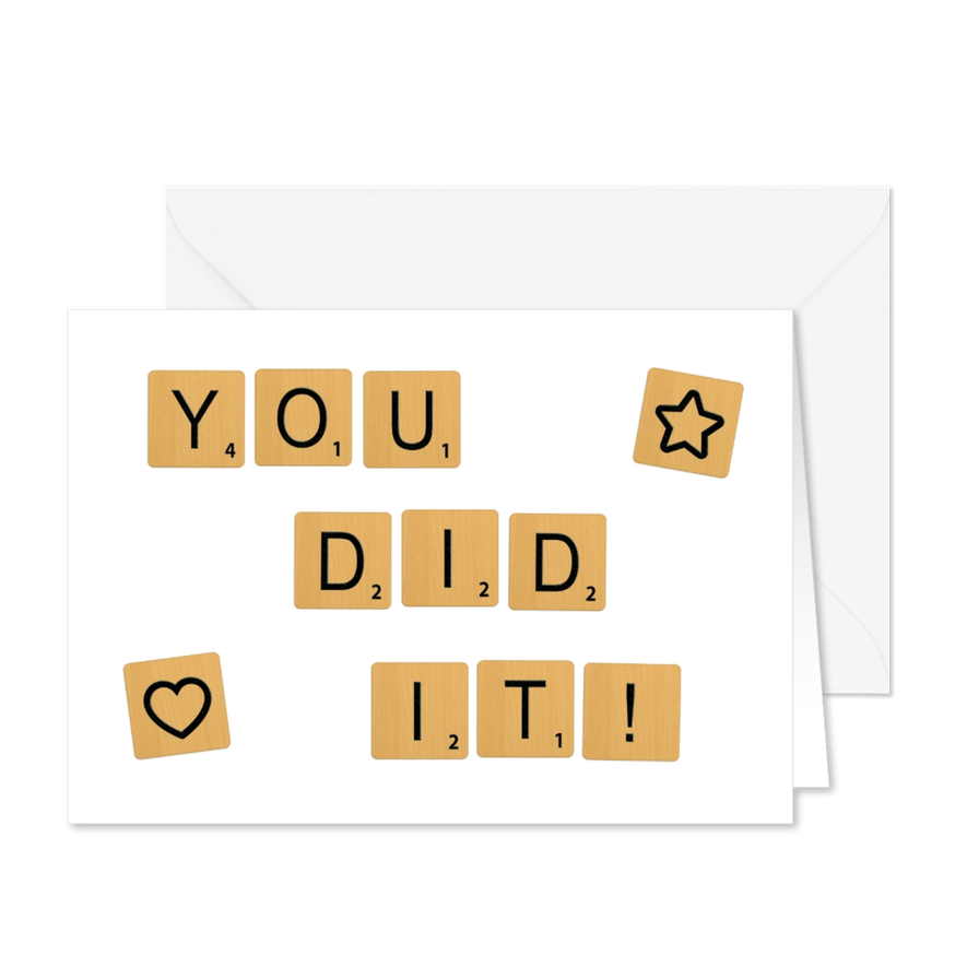 Glückwunschkarte 'You did it' Scrabble - Karteneindruck
