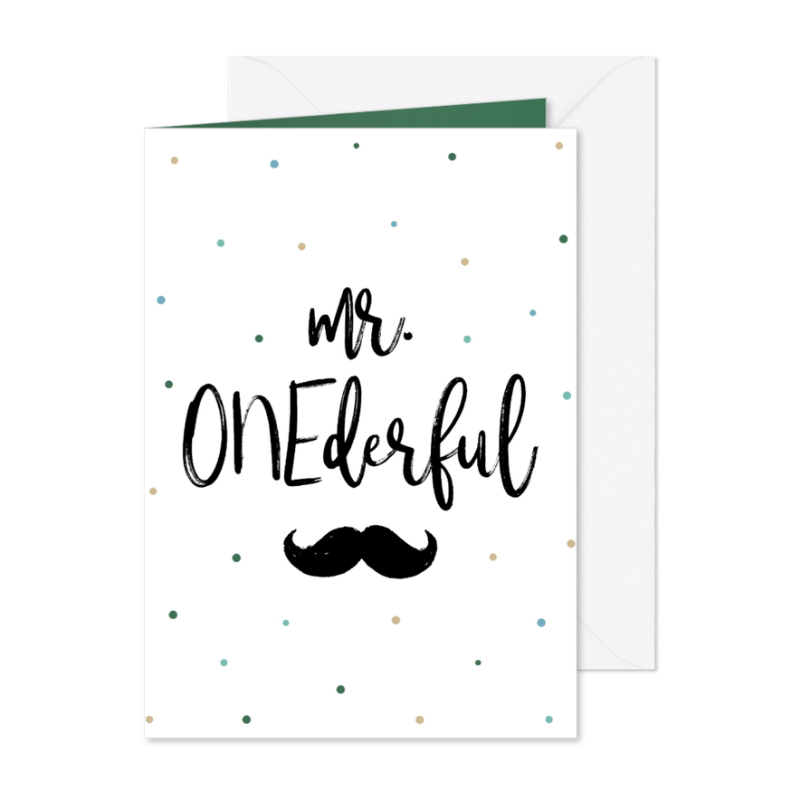 Glückwunschkarte zum 1. Geburtstag 'Mister ONEderful' - Karteneindruck