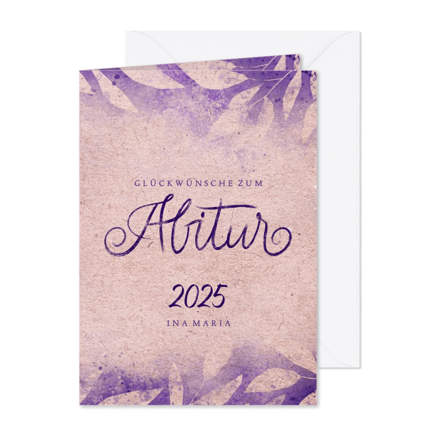 Glückwunschkarte zum Abitur Vintage - Karteneindruck
